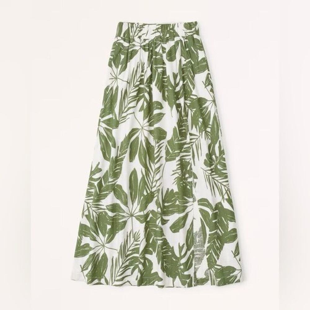 Abercrombie Leaf Print Skirt Cotton/Linen Sz XS - Picture 3 of 3